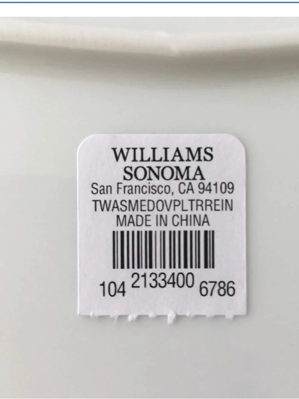 Williams Sonoma White Ceramic Holiday Serving Plate “Twas the Night”NWT